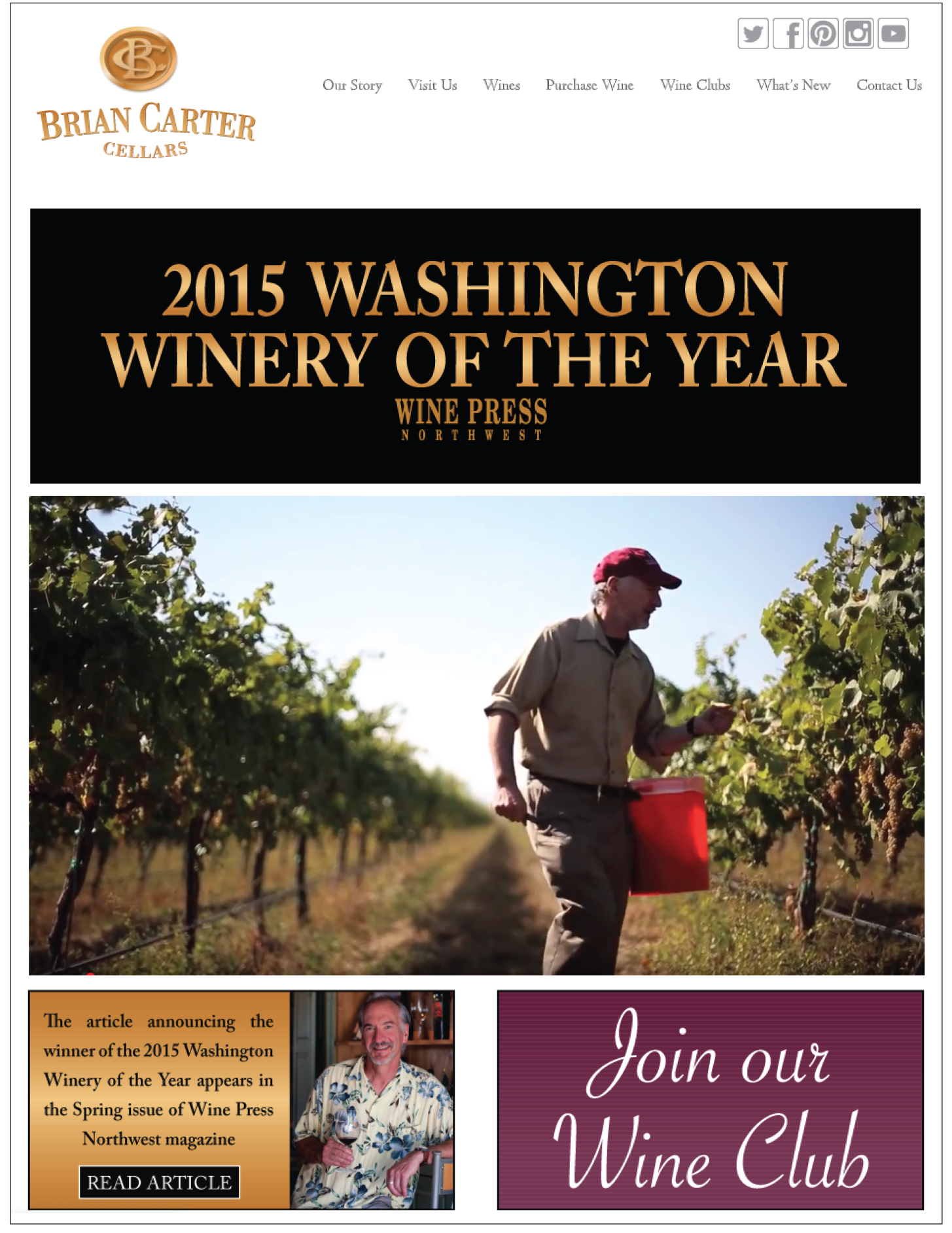 Brian Carter Cellars Website Design by Ontra Marketing Group Woodinville