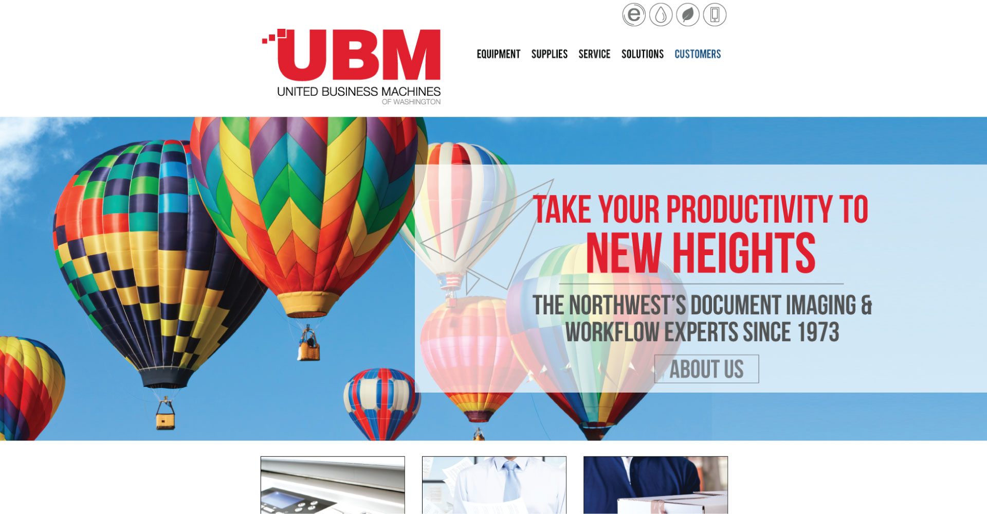United Business Machines Website Designed by Ontra Marketing Group