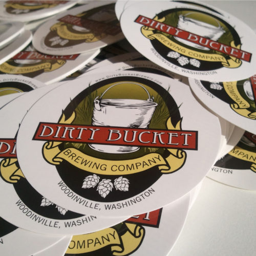 Dirty Bucket Sticker printed by OMG