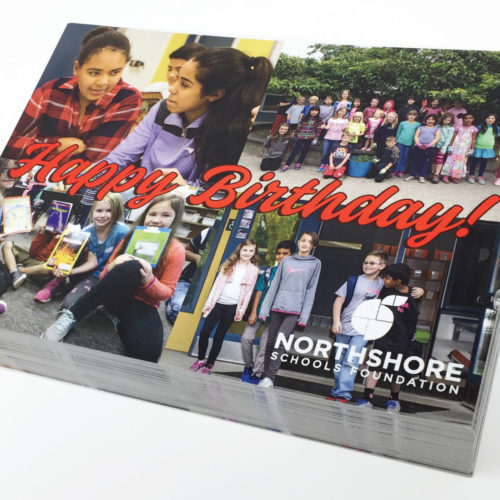 Northshore Schools Foundation Postcard designed and printed by Ontra Marketing Group