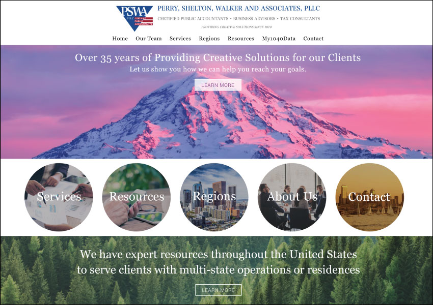 Perry Shelton Walker CPA Website Designed by Ontra Marketing Group