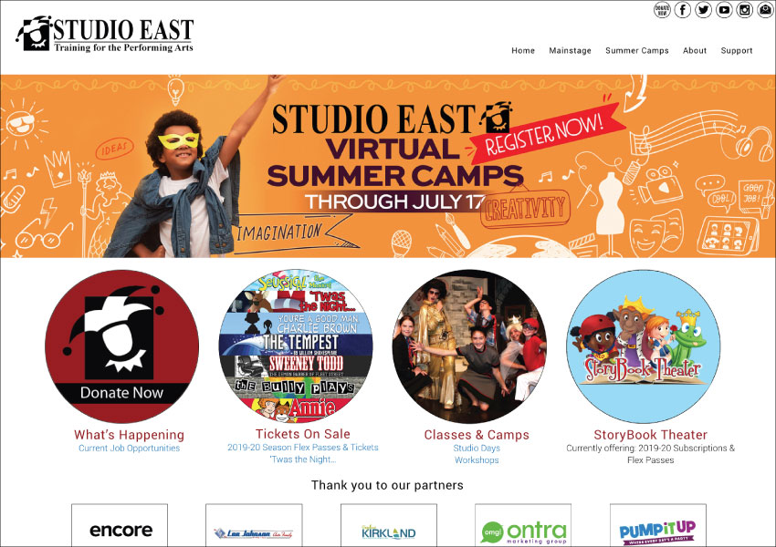 Studio East website designed by Ontra Marketing Group