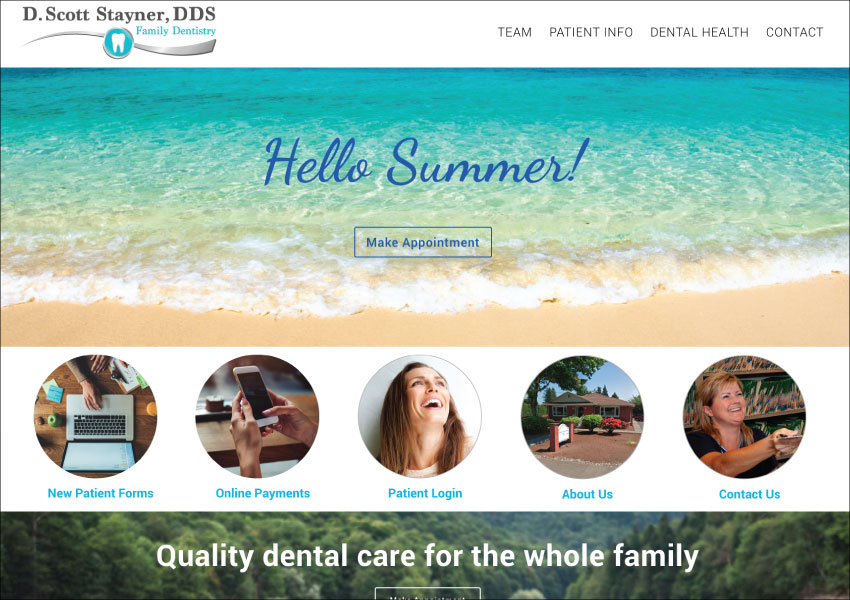 Stayner Dental Website Designed by Ontra Marketing Group