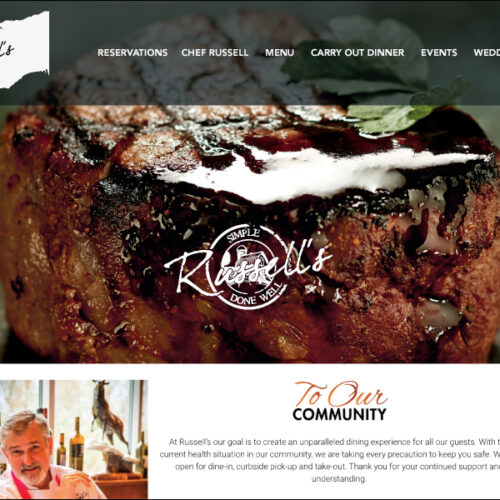 Russell's Restaurant & Loft Website Design by Ontra Marketing Group