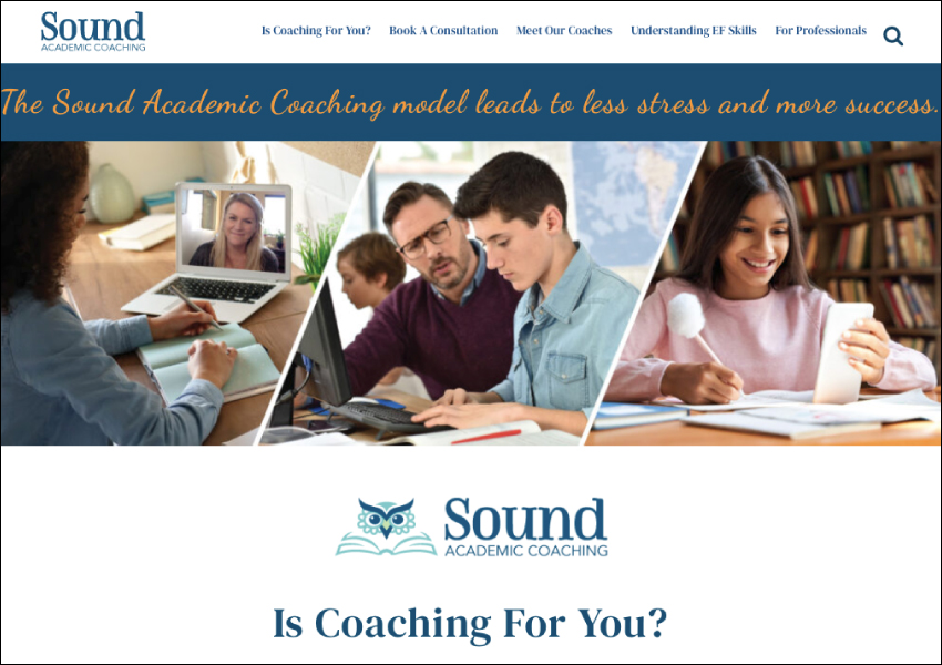Sound Academic Coaching Website Designed by Ontra Marketing Group