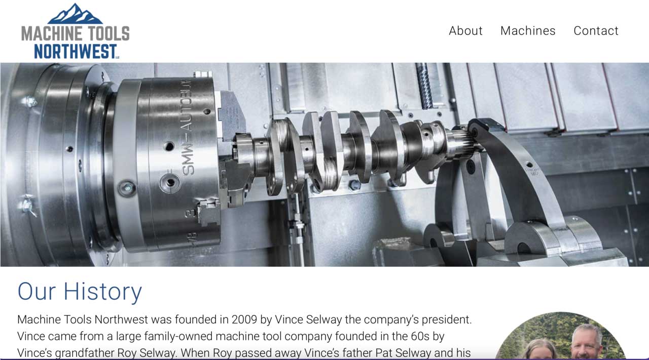 Machine Tools NW Website Designed by Ontra Marketing Group